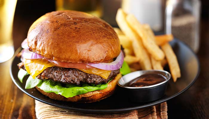 Cheeseburger sandwich served at Big Cherry Brewing Company restaurant, brewery and bar located in Big Stone Gap, VA logo Cheeseburger sandwich served at Big Cherry Brewing Company restaurant, brewery and bar located in Big Stone Gap, VA logo